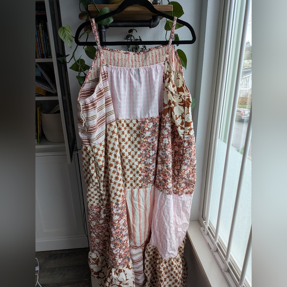 Universal Thread Patchwork Smocked Midi Dress - P… - image 4